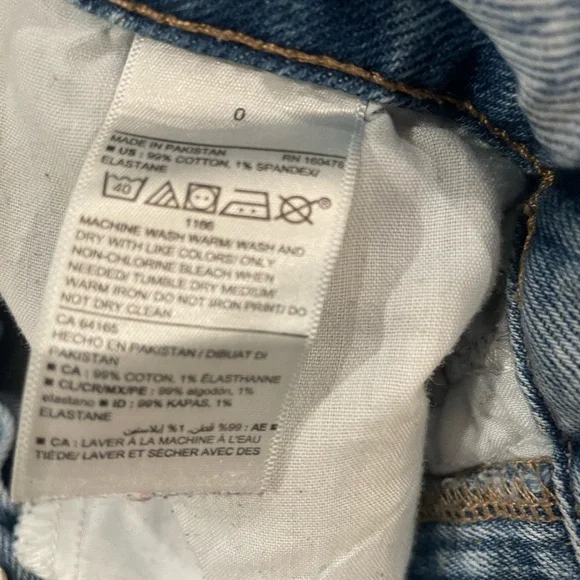 Old Navy button up distressed size 0 high rise straight leg - Picture 9 of 9